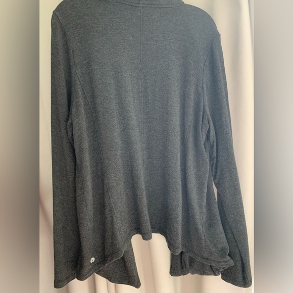 90 Degree by Reflex Women’s Gray Open Cardigan, Side Pockets, 96% Rayon; Size XL - Picture 3 of 9